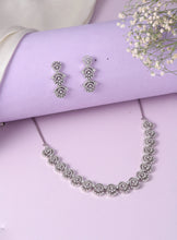 Embrace Luxe CZ Necklace Earrings Set - Silver