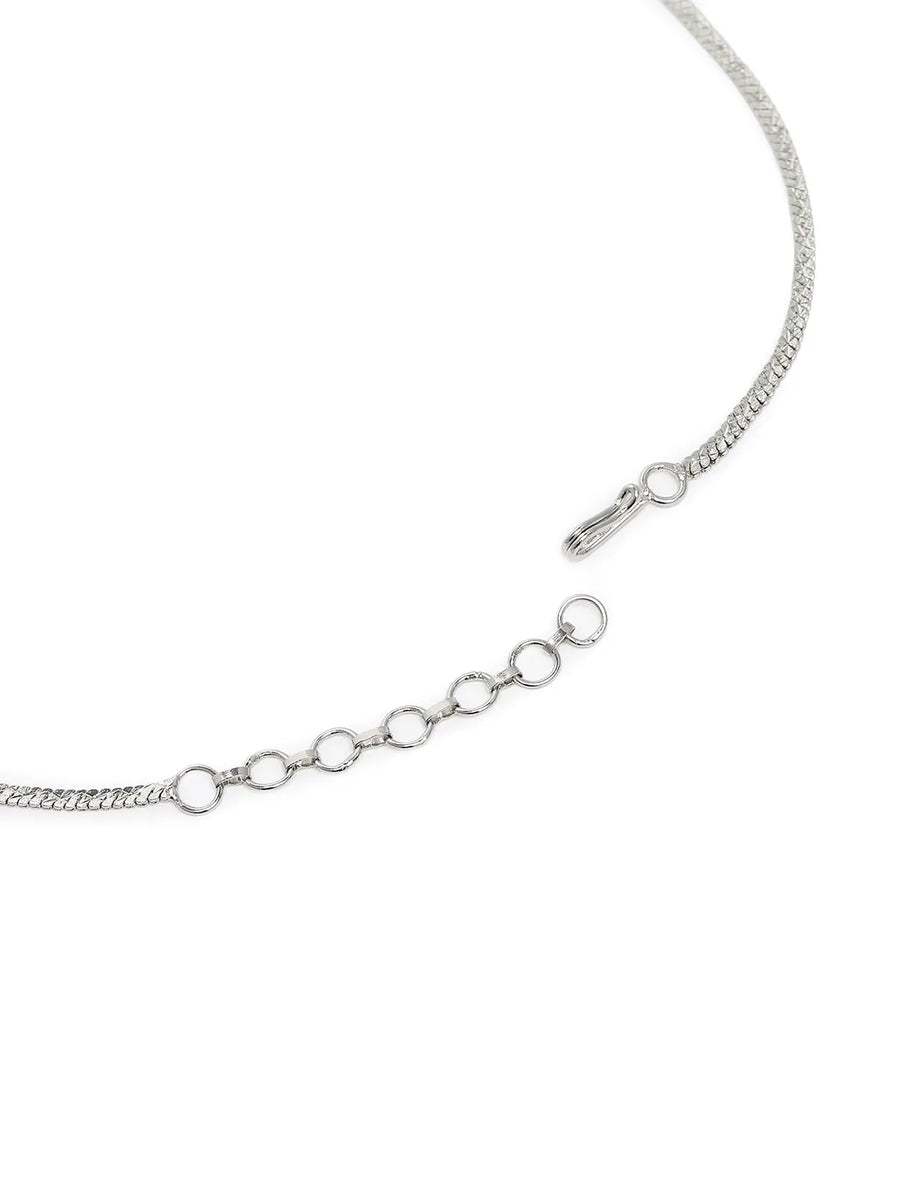 Embrace Luxe CZ Necklace Earrings Set - Silver