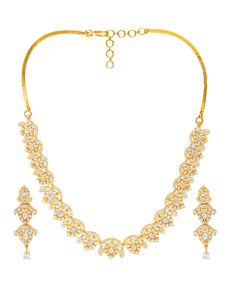 CZ Necklace Set with Sparkling Precision