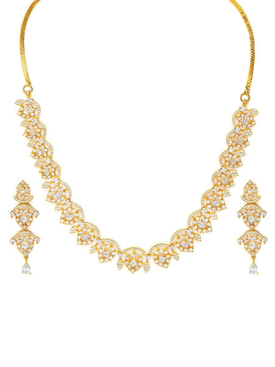 CZ Necklace Set with Sparkling Precision