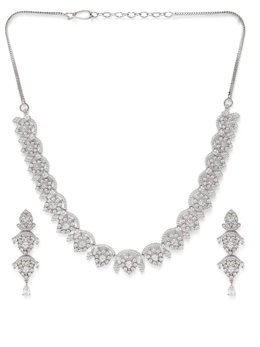Pure Essence CZ Studded Necklace Set