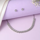 Luxe Halo CZ Necklace & Earrings Set