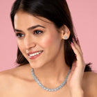 Luxe Halo CZ Necklace & Earrings Set