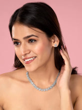 Luxe Halo CZ Necklace & Earrings Set