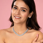 Luxe Halo CZ Necklace & Earrings Set