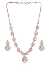 Timeless Floral CZ Necklace Earrings Set
