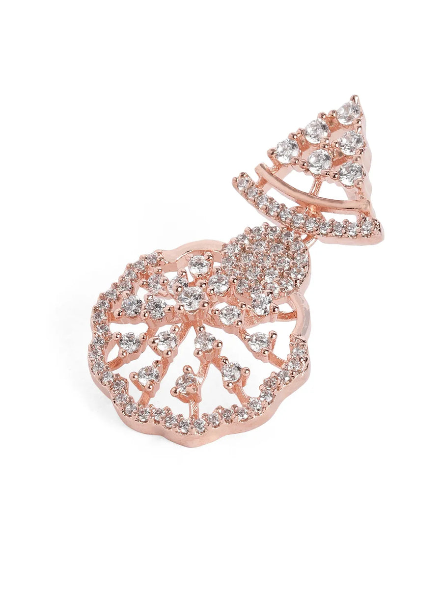 Timeless Floral CZ Necklace Earrings Set