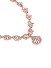 Timeless Floral CZ Necklace Earrings Set