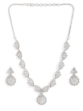 Timeless Floral CZ Necklace Earrings Set