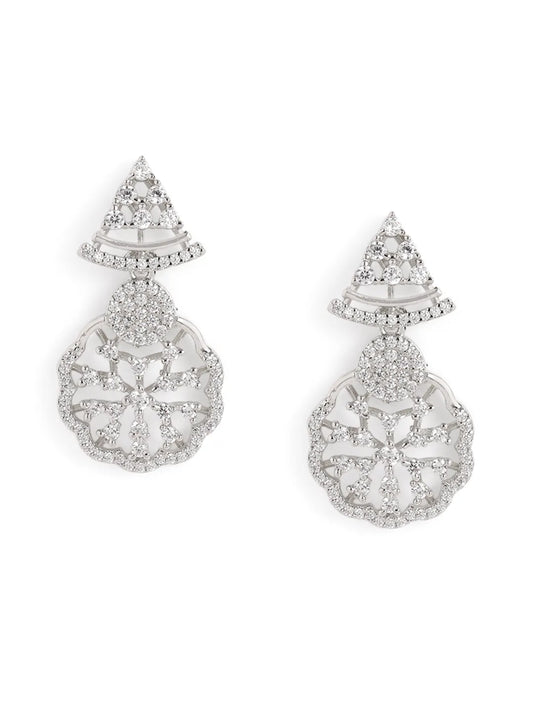 Timeless Floral CZ Necklace Earrings Set