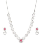 Ruby Oval Link Necklace with Earring