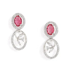 Ruby Oval Link Necklace with Earring