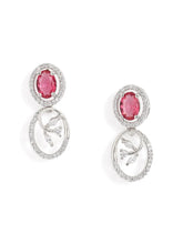 Ruby Oval Link Necklace with Earring