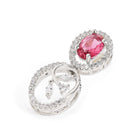 Ruby Oval Link Necklace with Earring