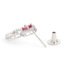 Ruby Oval Link Necklace with Earring