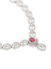 Ruby Oval Link Necklace with Earring
