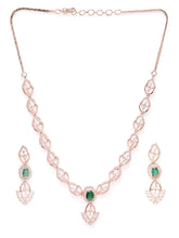 Stylish Crystal CZ Linked Necklace Set