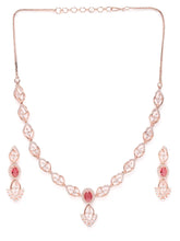Stylish Crystal CZ Linked Necklace Set