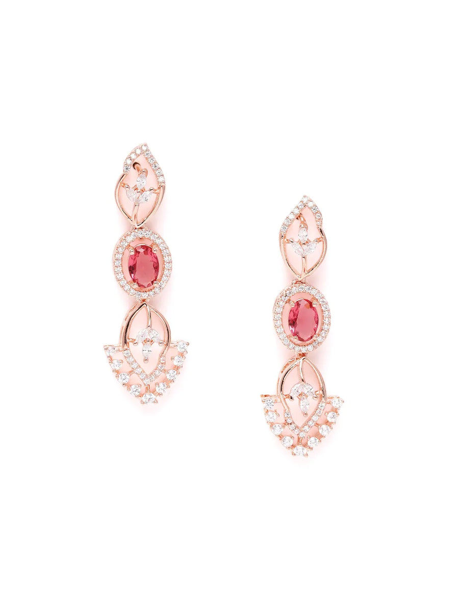 Stylish Crystal CZ Linked Necklace Set