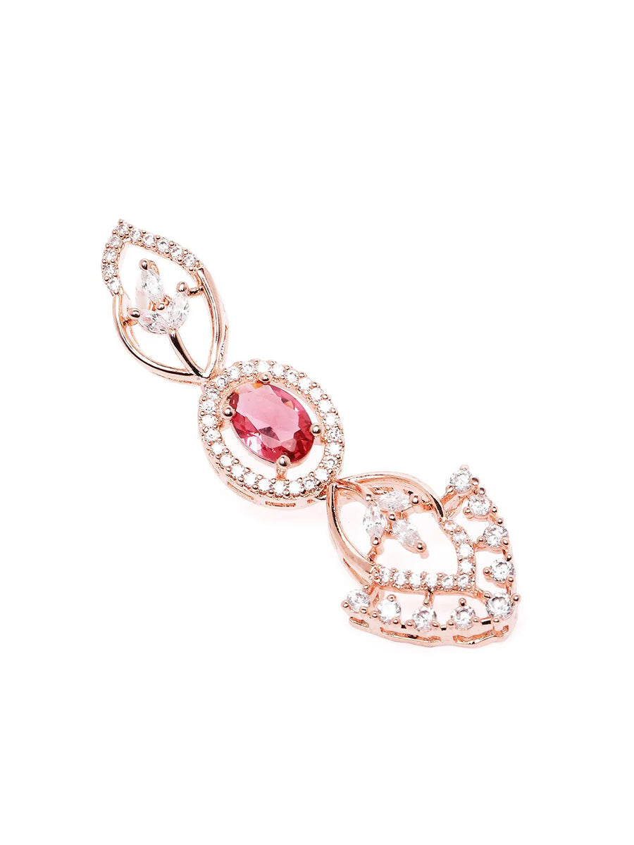 Stylish Crystal CZ Linked Necklace Set