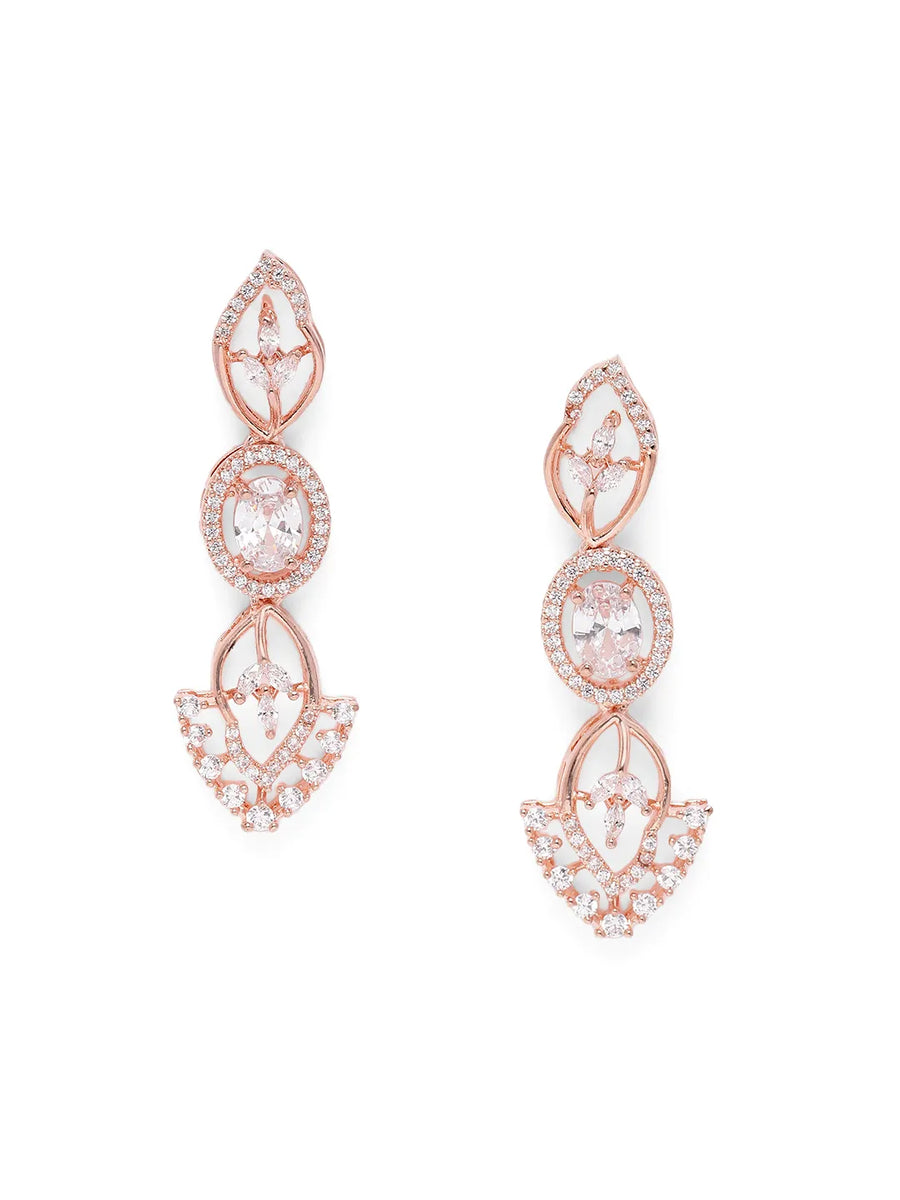 Stylish Crystal CZ Linked Necklace Set