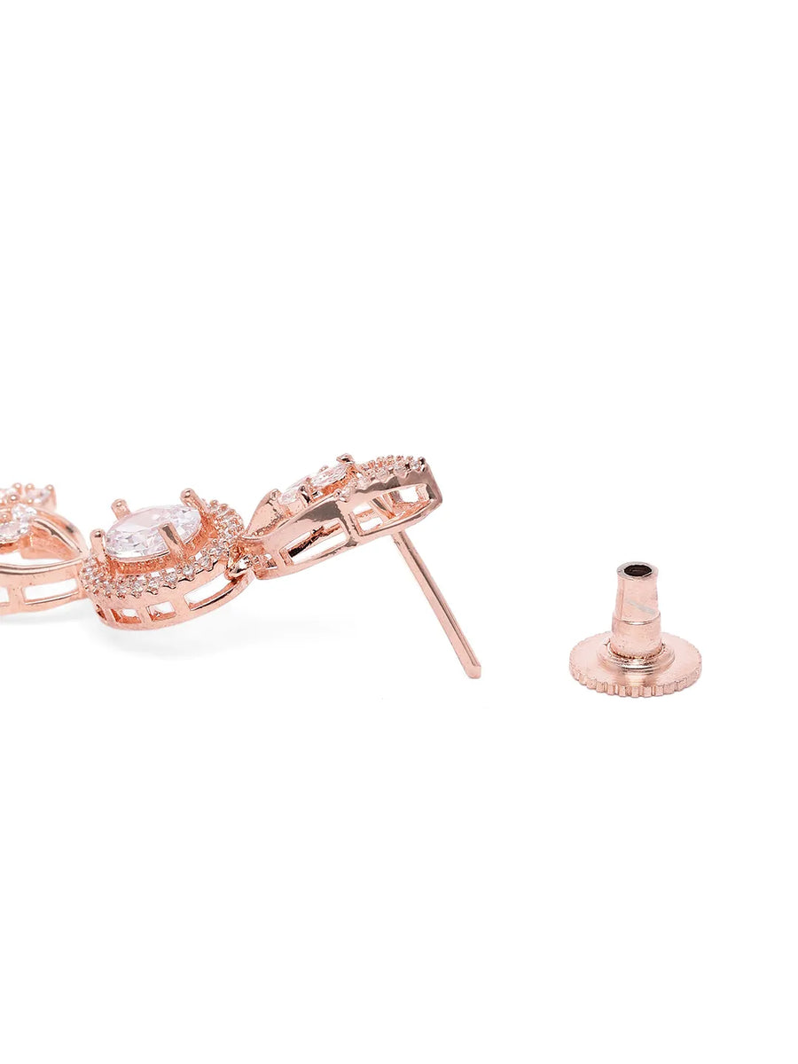 Stylish Crystal CZ Linked Necklace Set