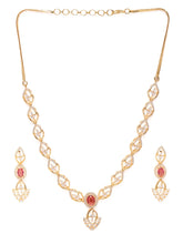 Stylish Crystal CZ Linked Necklace Set