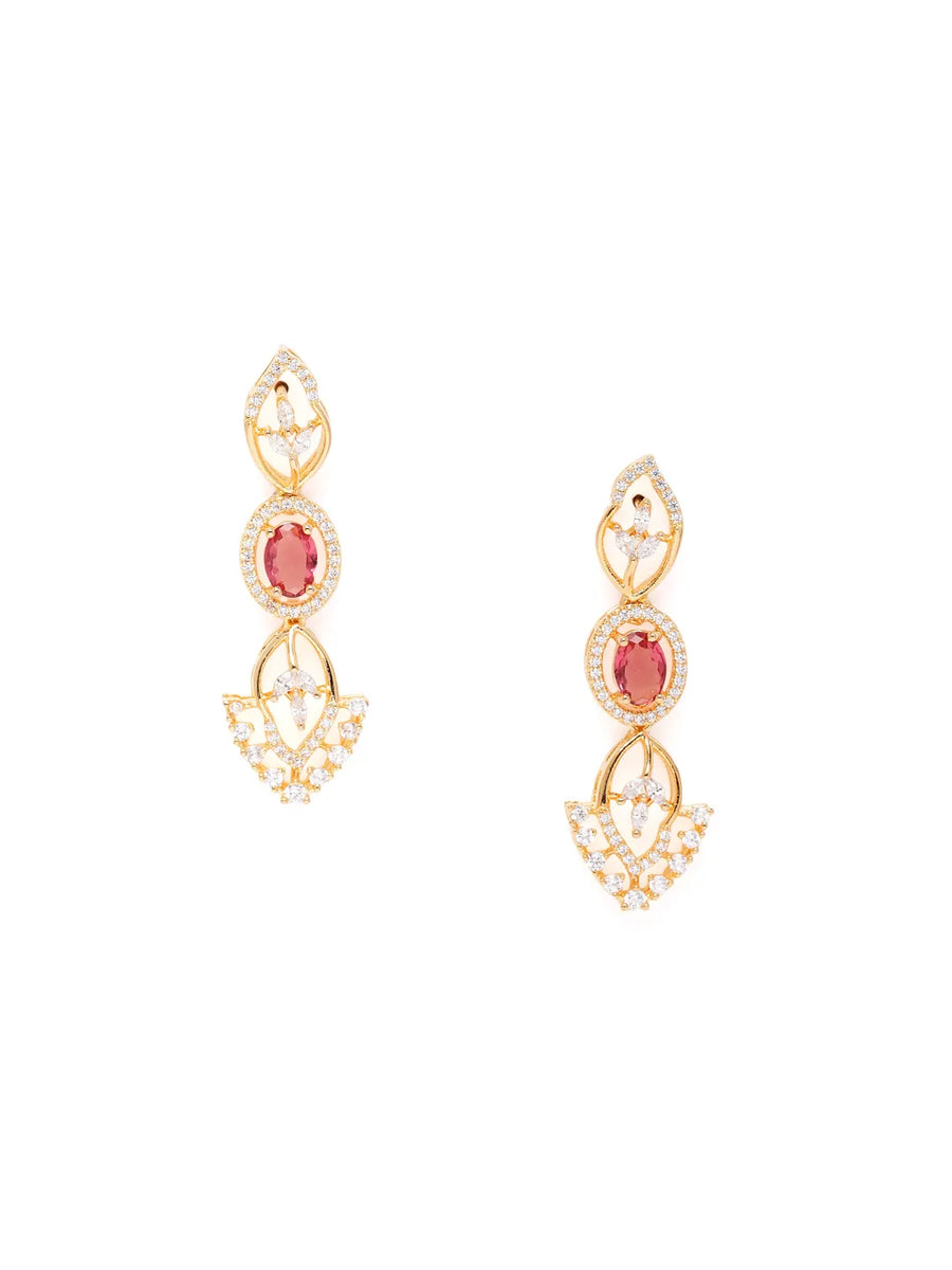 Stylish Crystal CZ Linked Necklace Set