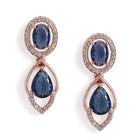 Royal Crystal Elegance Necklace Set - Rose Gold Blue