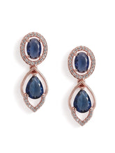Royal Crystal Elegance Necklace Set - Rose Gold Blue
