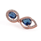 Royal Crystal Elegance Necklace Set - Rose Gold Blue