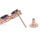 Royal Crystal Elegance Necklace Set - Rose Gold Blue