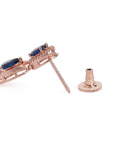 Royal Crystal Elegance Necklace Set - Rose Gold Blue