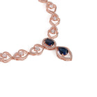 Royal Crystal Elegance Necklace Set - Rose Gold Blue