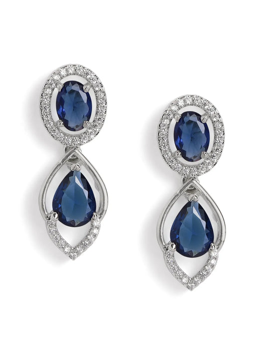 Royal Crystal Elegance Necklace Set - Silver Blue