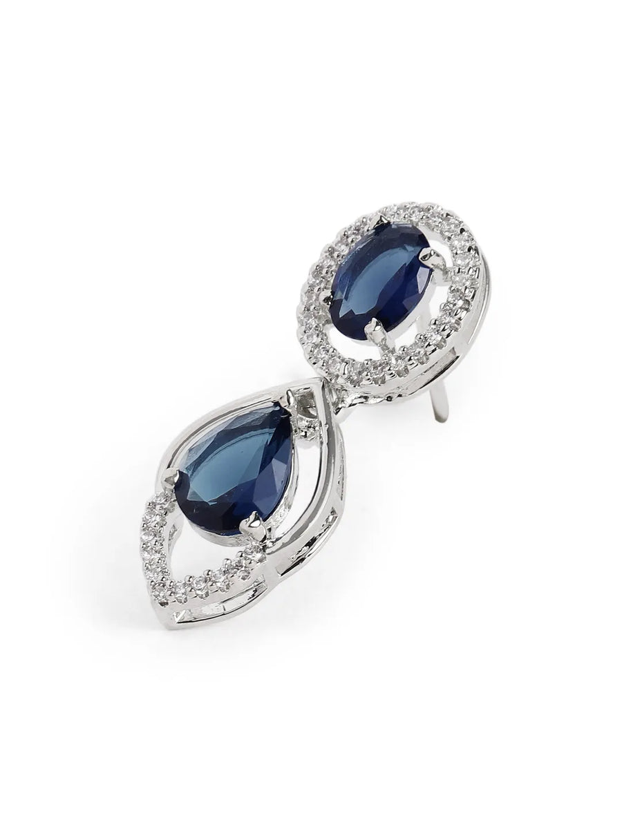 Royal Crystal Elegance Necklace Set - Silver Blue