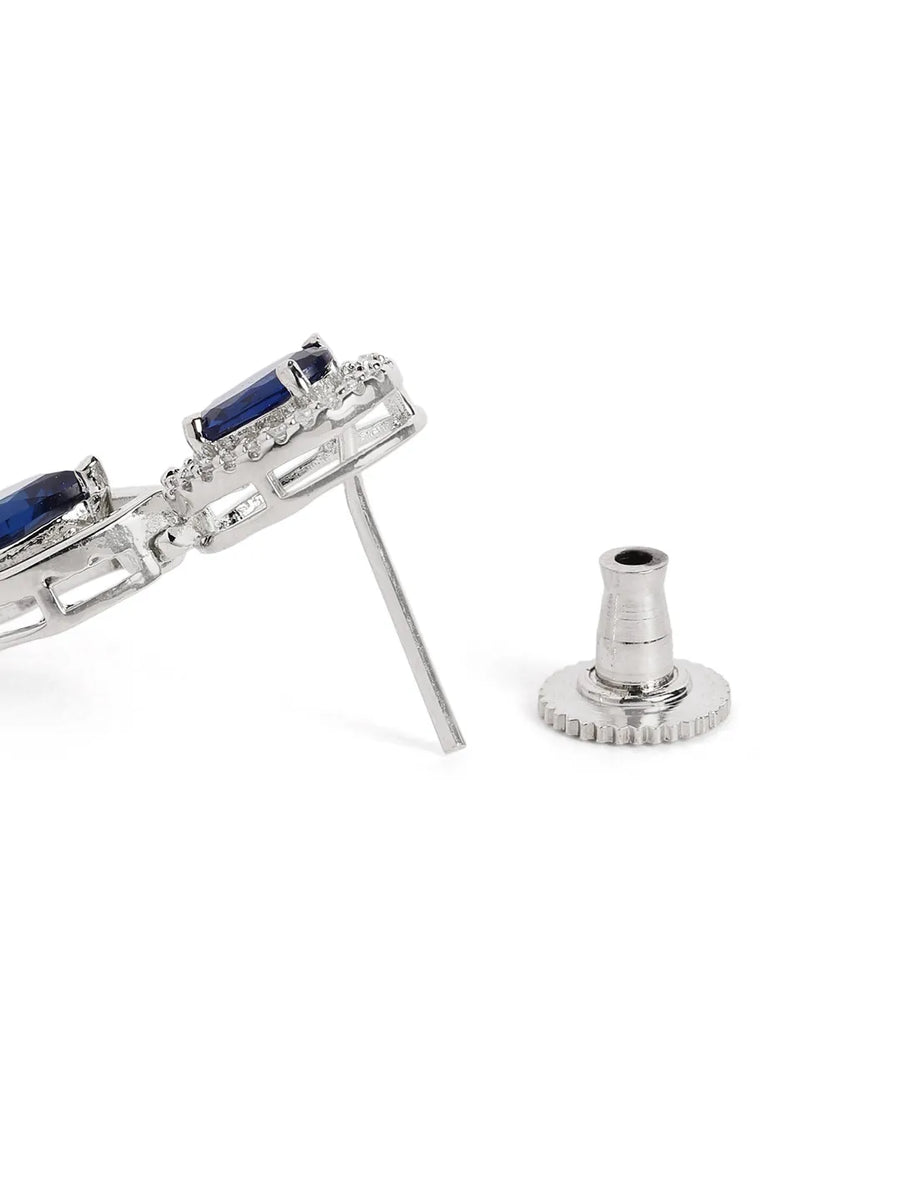 Royal Crystal Elegance Necklace Set - Silver Blue