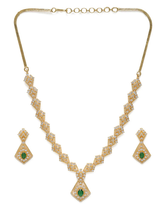 Glam Crystal Square Necklace Set