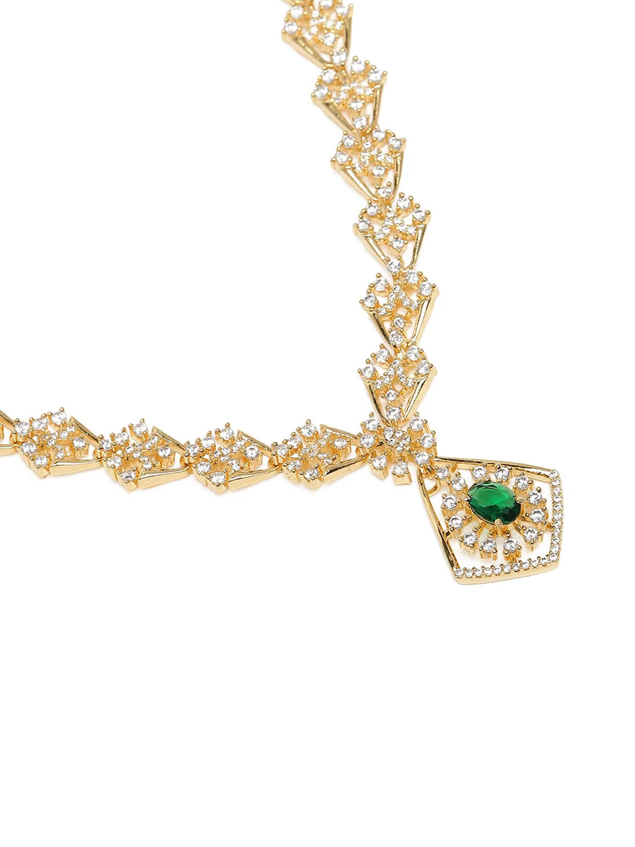 Glam Crystal Square Necklace Set