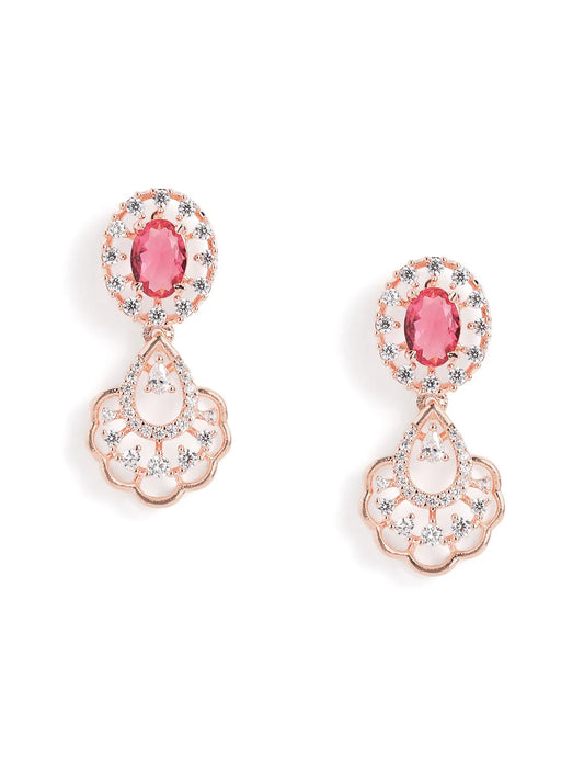 CZ Stone Twist Design Necklace Set