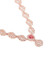 CZ Stone Twist Design Necklace Set