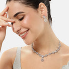 CZ Stone Twist Design Necklace Set