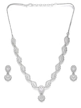 CZ Stone Twist Design Necklace Set