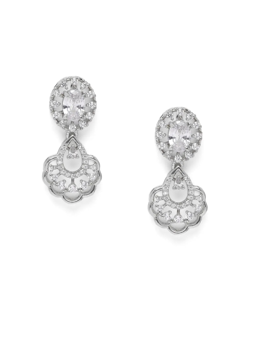 CZ Stone Twist Design Necklace Set