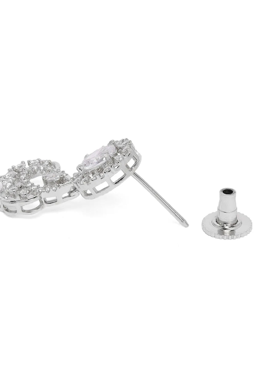 CZ Stone Twist Design Necklace Set