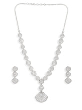 Ethereal Shell CZ Necklace Set - Silver