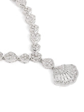 Ethereal Shell CZ Necklace Set - Silver