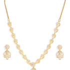Sparkling Floral Charm CZ Necklace Set