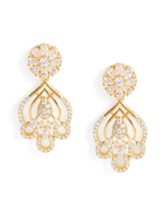 Sparkling Floral Charm CZ Necklace Set