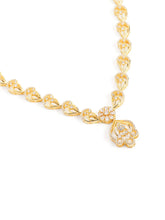 Sparkling Floral Charm CZ Necklace Set